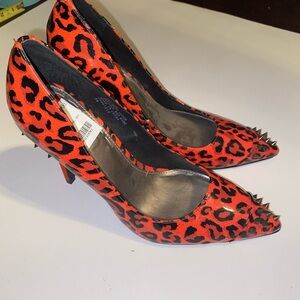 RACHEL Rachel Roy Red Leopard Print Heels